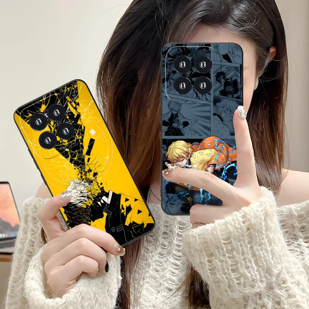 Demon Slayer Zenitsu Mobile Phone Case for Xiaomi 15 14 13 12 Mi 11 T Ultra Lite Pro S X 5G Colour Protective Cover Smartphone