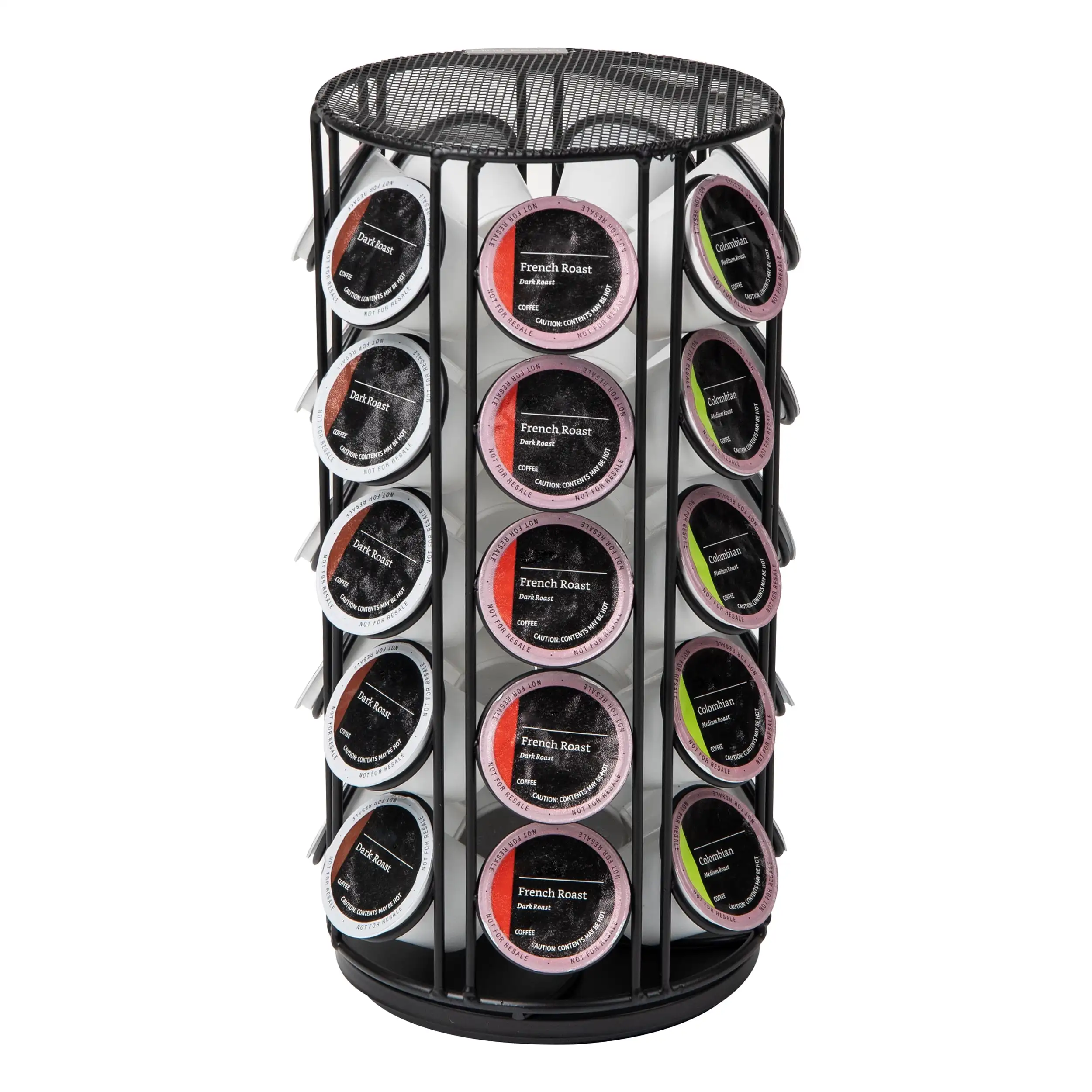 

35 Capacity Rotating Metal Carousel Coffee Pod Holder, Black