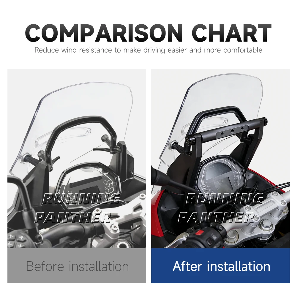 windshield holder extension bracket GPS navigation phone holder CNC FOR Triumph Tiger Sport 660 2022-2025 Motorcycle accessories