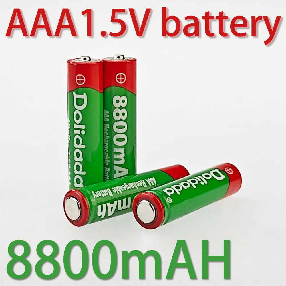 แบตเตอรี่แบบชาร์จได้อัลคาไลน์ AAA1.5V 8800MAH แบตเตอรี่ AAA ชาร์จไฟได้1.5V เหมาะสำหรับของเล่นไฟ LED MP3