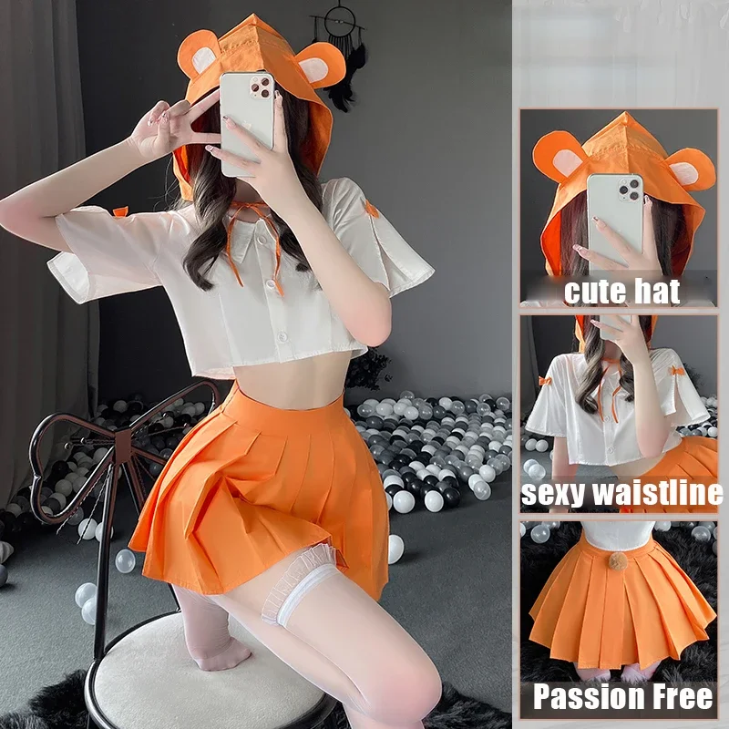 OJBK-Costumes de cosplay d'écolière coquine pour femmes, uniforme d'anime japonais Kawaii, mini jupe, lingerie sexy pour étudiants, tenues de jeu de rôle