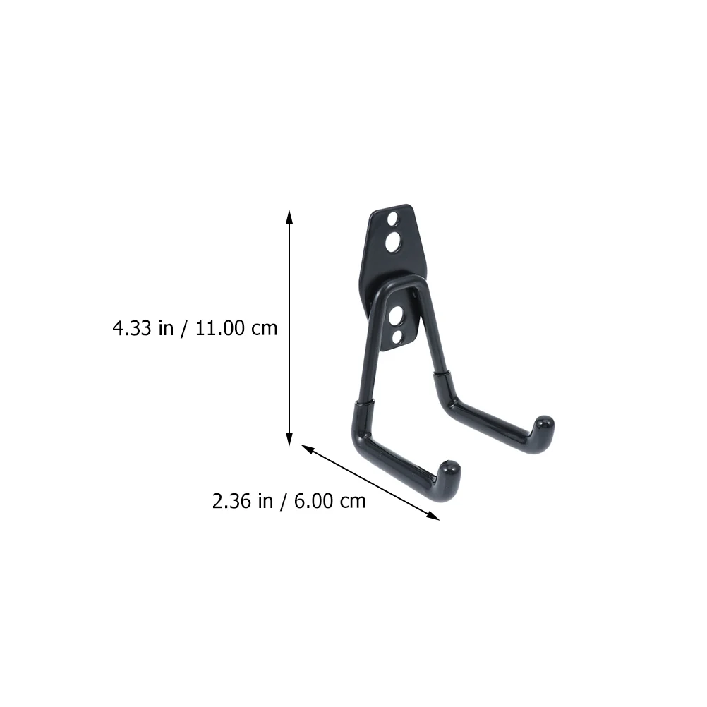 

4pcs Black Metal Hooks Heavy Duty Wall Mount Storage Hangers Garage Workshop Corrosion Resistant Iron Hooks for Sports