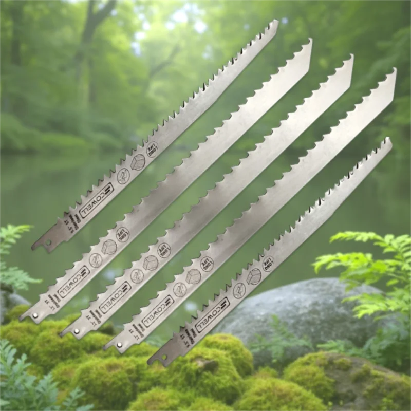 

5 Pack SCOWELL Stainless Steel Reciprocating Saw Blades Cut Wood Bone Frozen Meat Durable 9inch 12inch Saber Pruning Saw Tools