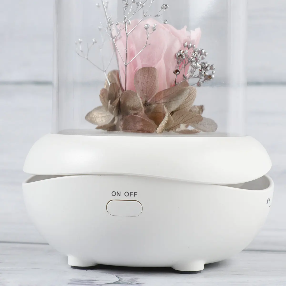 

USB Charging Pink Rose Aromatherapy Diffuser Eternal Flower Design Mini Night Light Humidifier Home Decoration Relaxing Mist