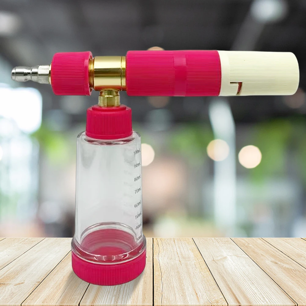 

100 мл горшок для пены с водой и быстроразъемным разъемом 1/4 дюйма, распылитель для мыльной пены, регулируемый пистолет для мойки высокого давления для автомойки