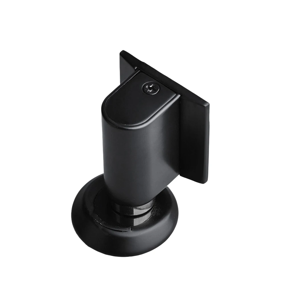 Hassle-free Installation Door Stop Adjustable Door Stop Black Floor-Mounted Door Stop No Drilling Required Rust Resistant
