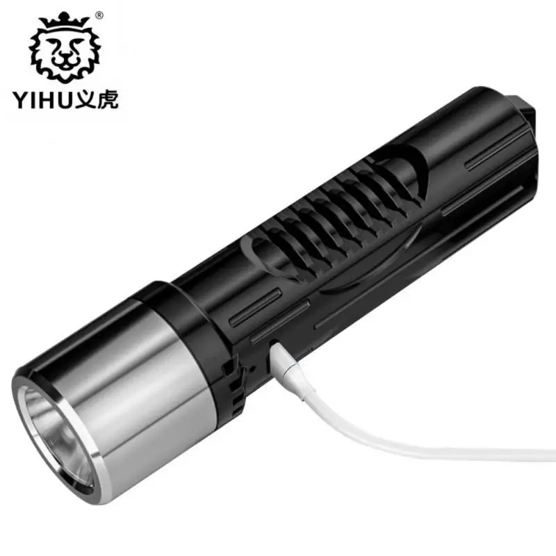 Mini linterna Led con batería integrada, lámpara de antorcha de enfoque con Zoom, Luz Súper brillante, ajustable, 3 modos, luz Led impermeable