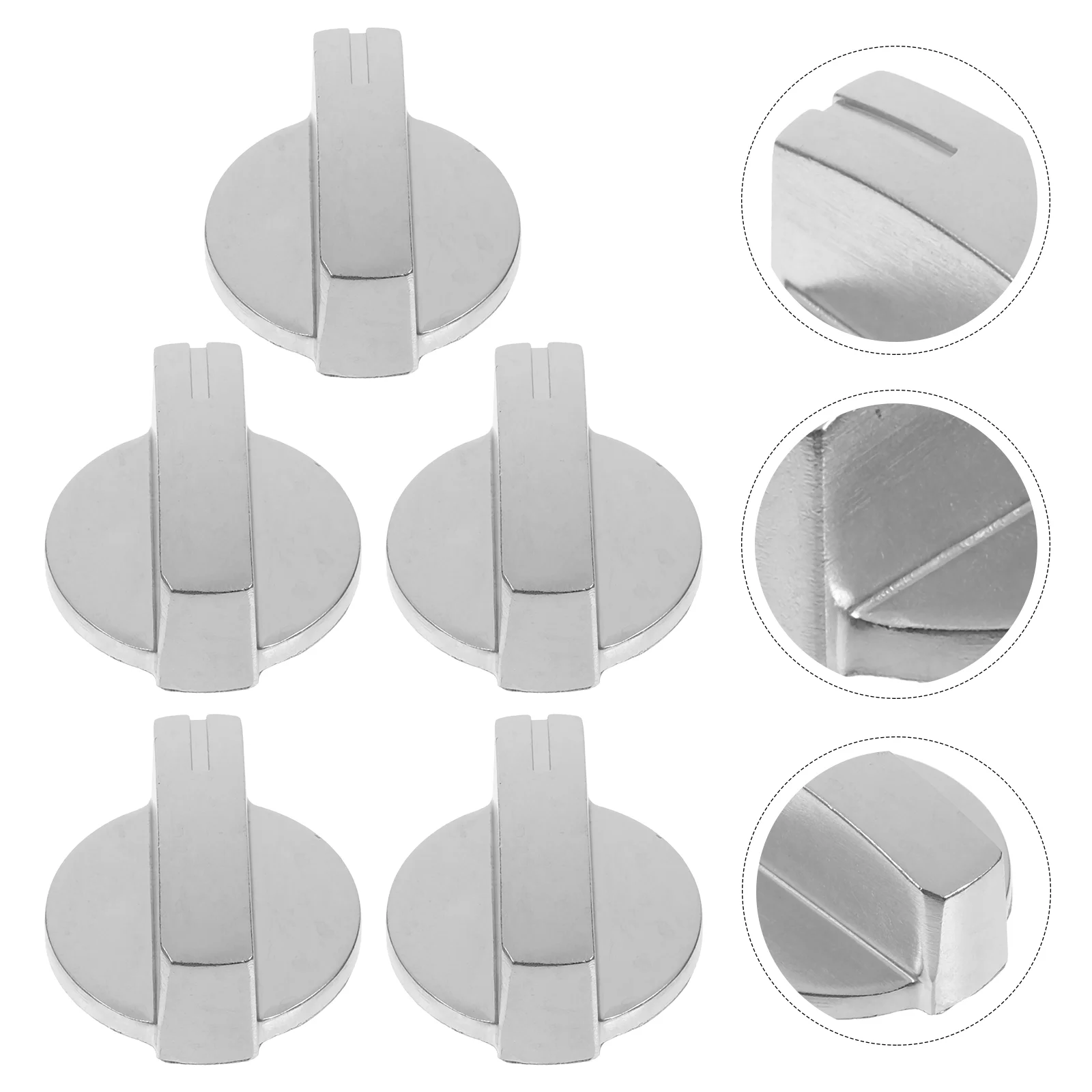 

5 Pcs Replacement Cooker Knobs Metal Switch Oven Gas Stove On-Off Cookware Stainless Steel Barbecues