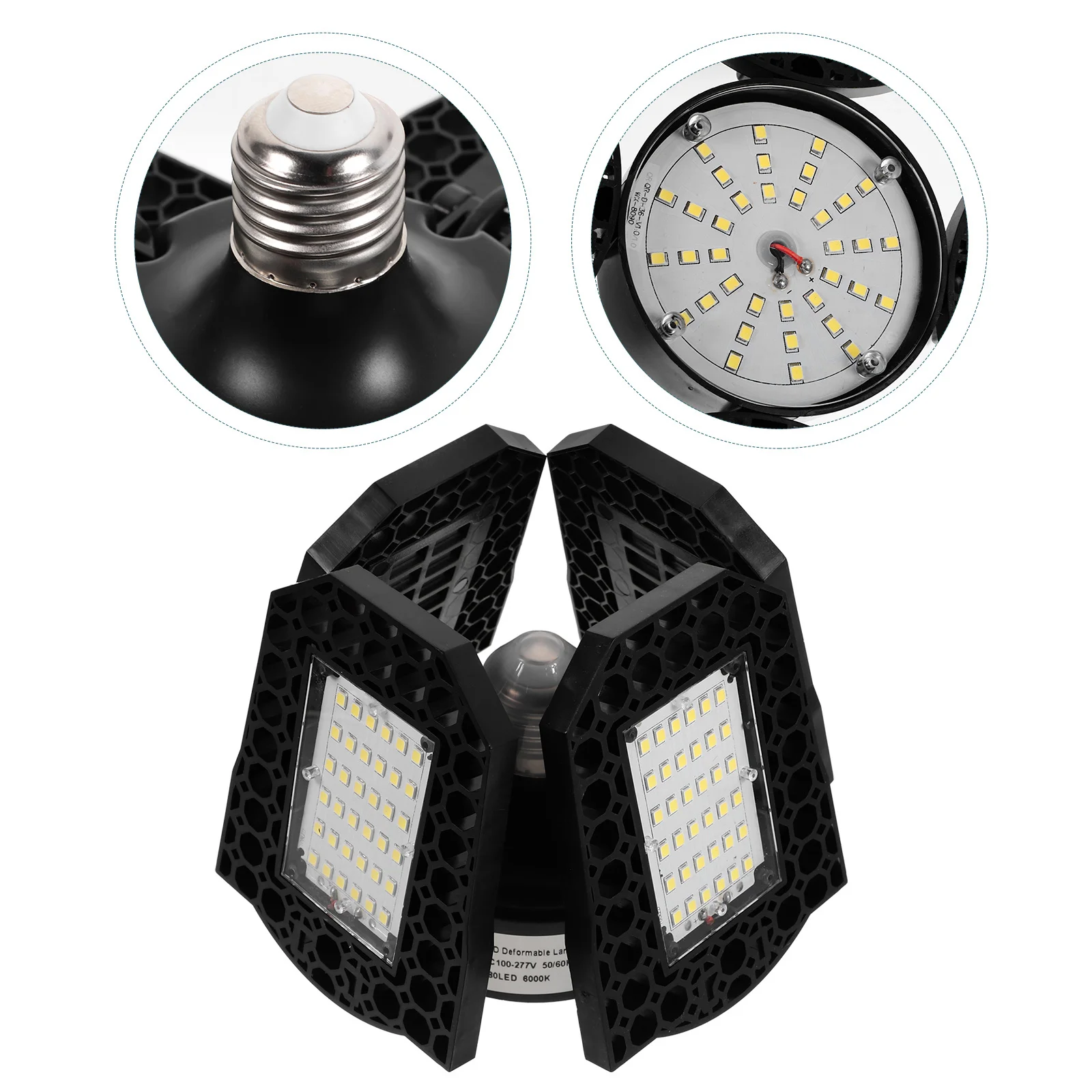 

1Pcs 100W Garage Ceiling Light Folding Panels Adjustable Angle Bright Garage Lamp for Warehouse Workshop