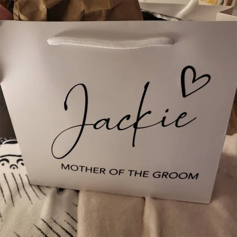 Personizaton Vinyl Name Text Gifts Bags Wedding Bridal Shower Party Gifts Birthday Baby Shower Gifts Packages Custom Logo Name