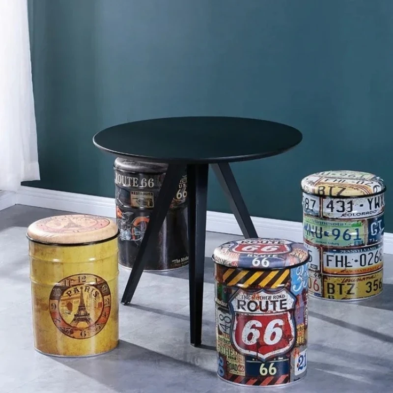 Taburete de almacenamiento de hierro de gran capacidad, silla creativa para mostrador de Bar, asiento duradero para el hogar y la oficina para comodidad diaria, reposapiés elegante