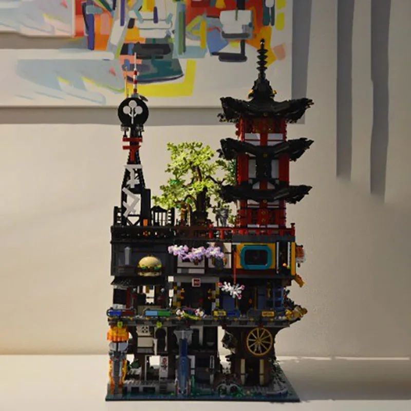 Moc ビルディングブロック市レトロファンタジー建築モデル忍者タワー技術モジュールビルディングブロックおもちゃ DIY セットアセンブリ