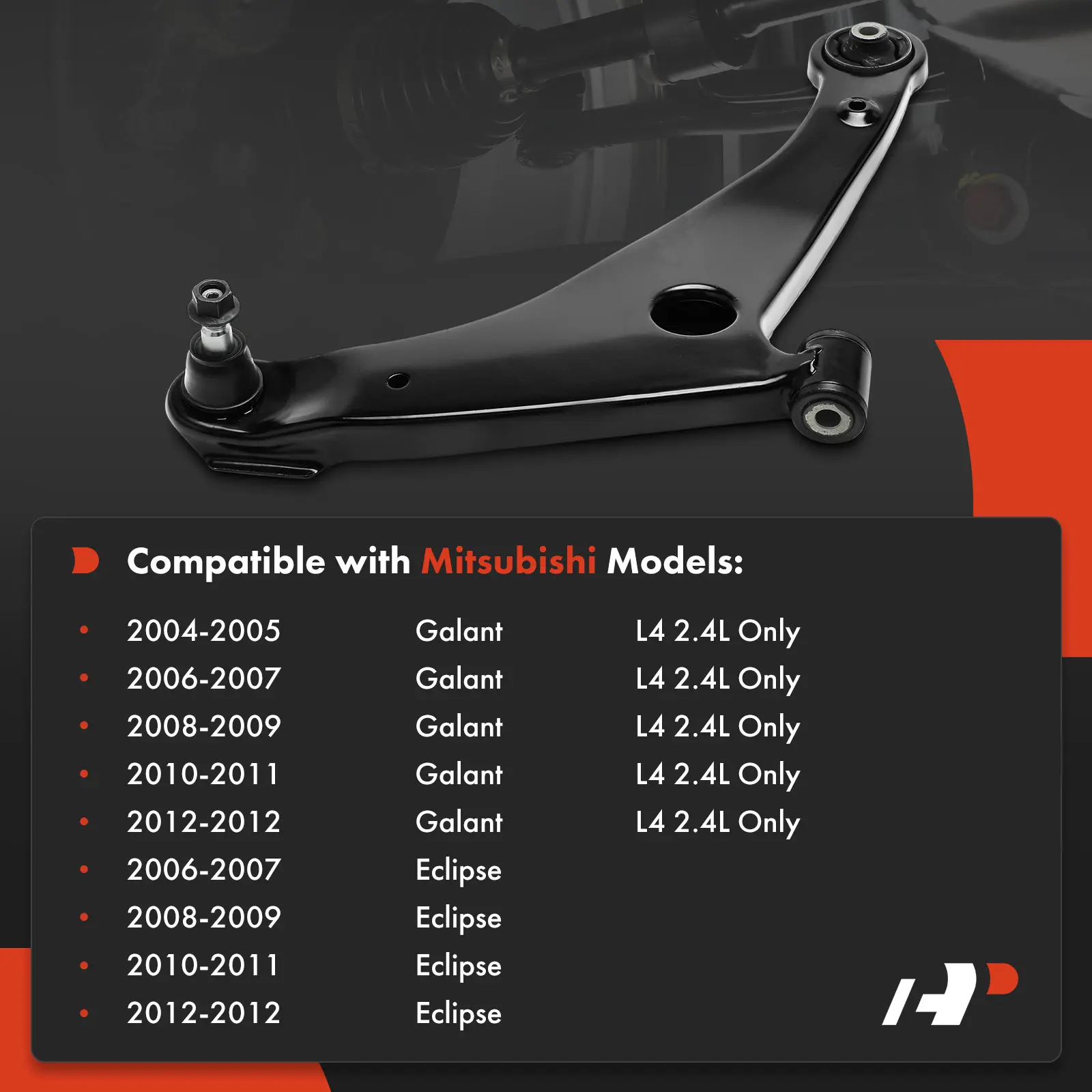 A-Premium Front Right Lower Control Arm w/Ball Joint for Mitsubishi Eclipse 2006-2012 Galant 2004-2012