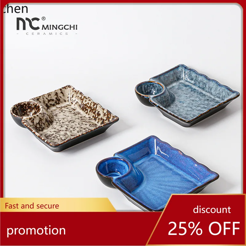 

Zml ceramic dinnerware set - minimalist creative divided sushi plate for home use