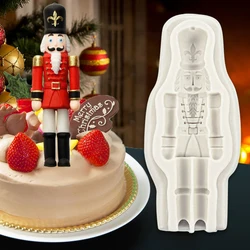 3D natale schiaccianoci soldato stampi in Silicone cioccolato Dessert caramelle fondente stampi natale capodanno festa torta strumenti di decorazione