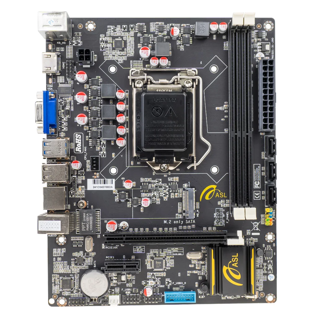 

ASL B75 M-ATX LGA 1155 Motherboard Support Intel Core 2nd 3rd Generation Processor Dual Channel DDR3 Memory M.2 SATA SSD USB 3.0