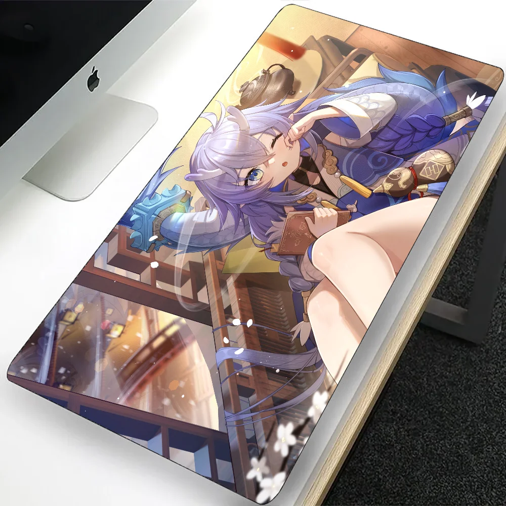 Honkai Star Rail Bailu Large Gaming Mouse Pad Computer Mousepad PC Gamer Laptop Mouse Mat Office Mausepad Keyboard Mat Desk Pad