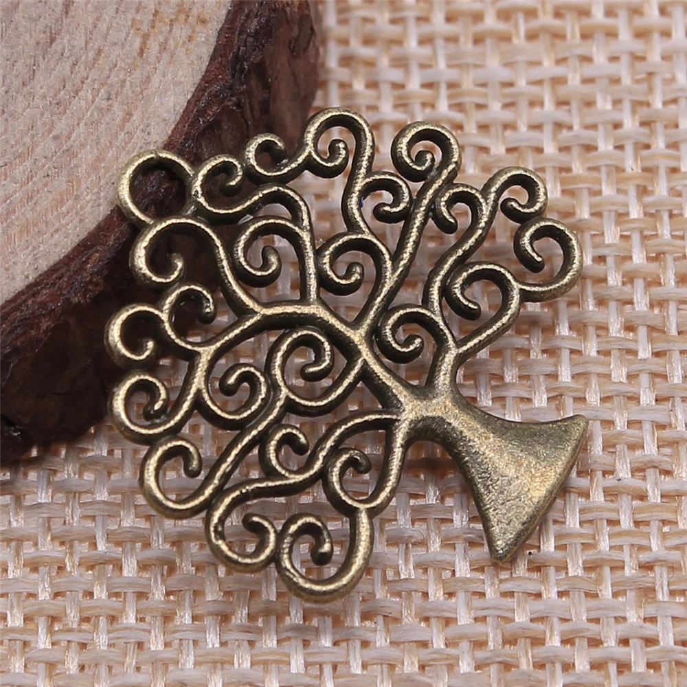 WYSIWYG 10 stks 26x26mm Antiek Brons Kleur Levensboom Charms Hanger Voor Sieraden Maken DIY Sieraden bevindingen