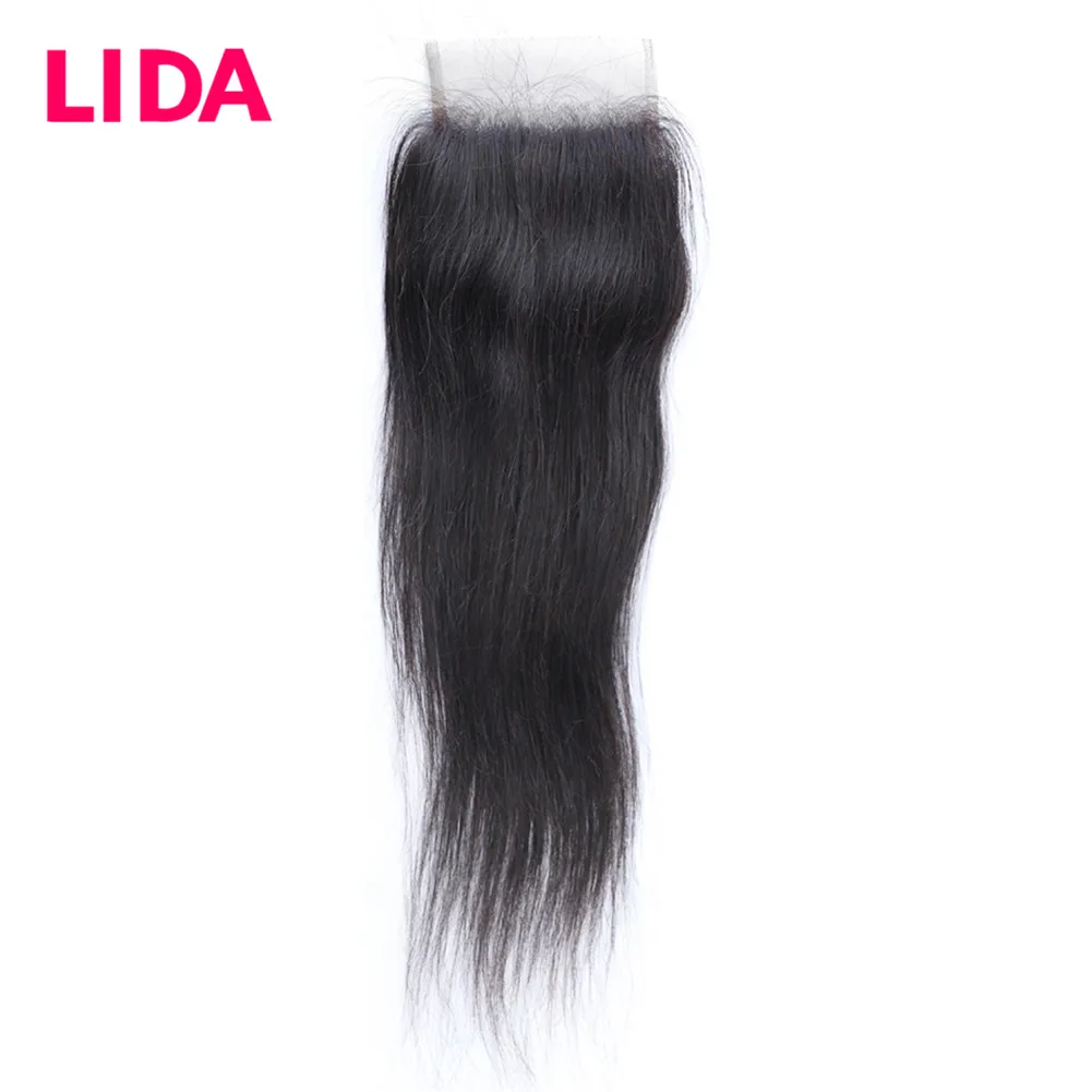 Chinese Human Hair 4*4 Lace Closure Straight Natural Color Wig Top Hair Pieces 10-16 Inches None Remy Human Hair Closure