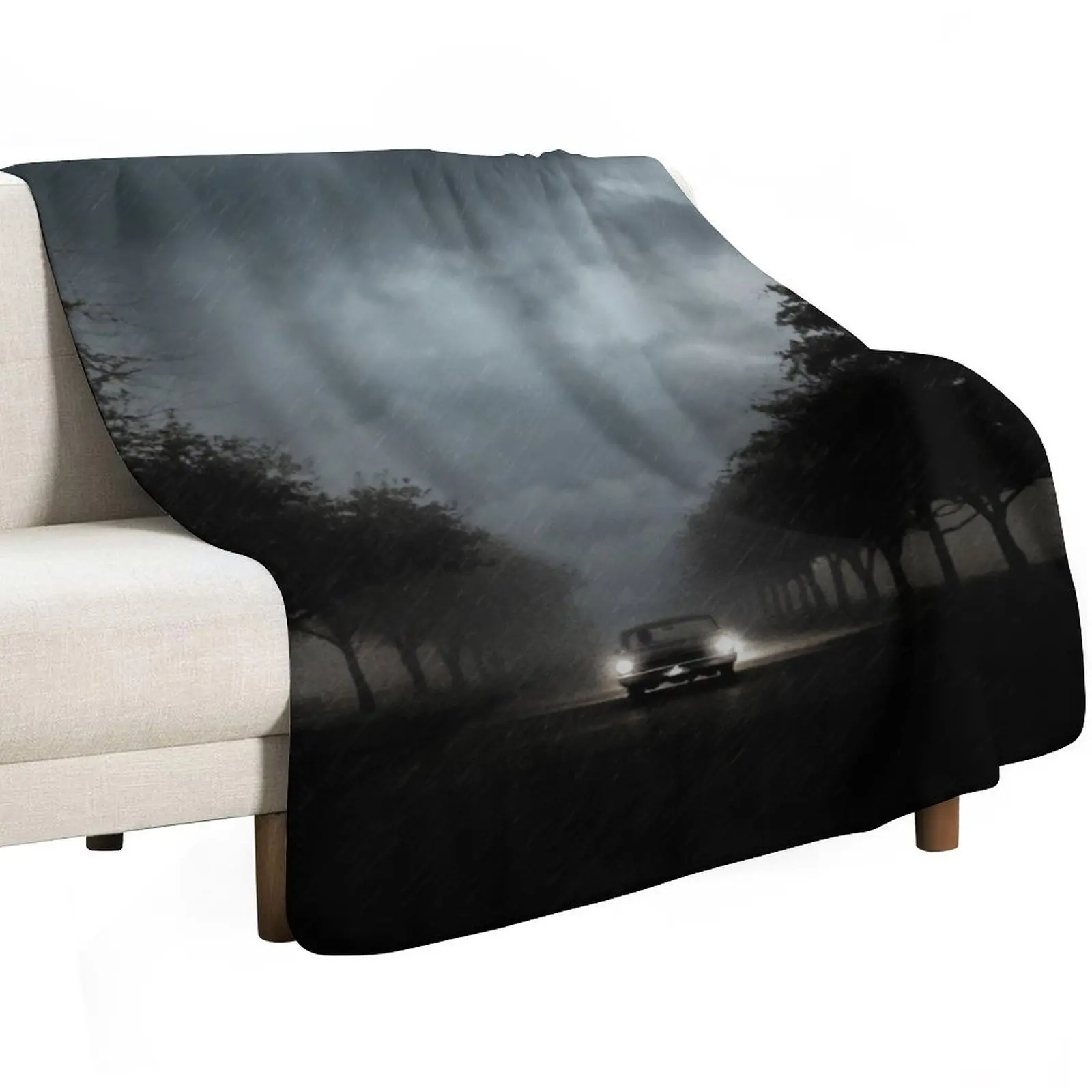 Driving Into The Storm Throw Blanket Thermal Plaid on the sofa Large manga warm winter Soft Beds Blankets