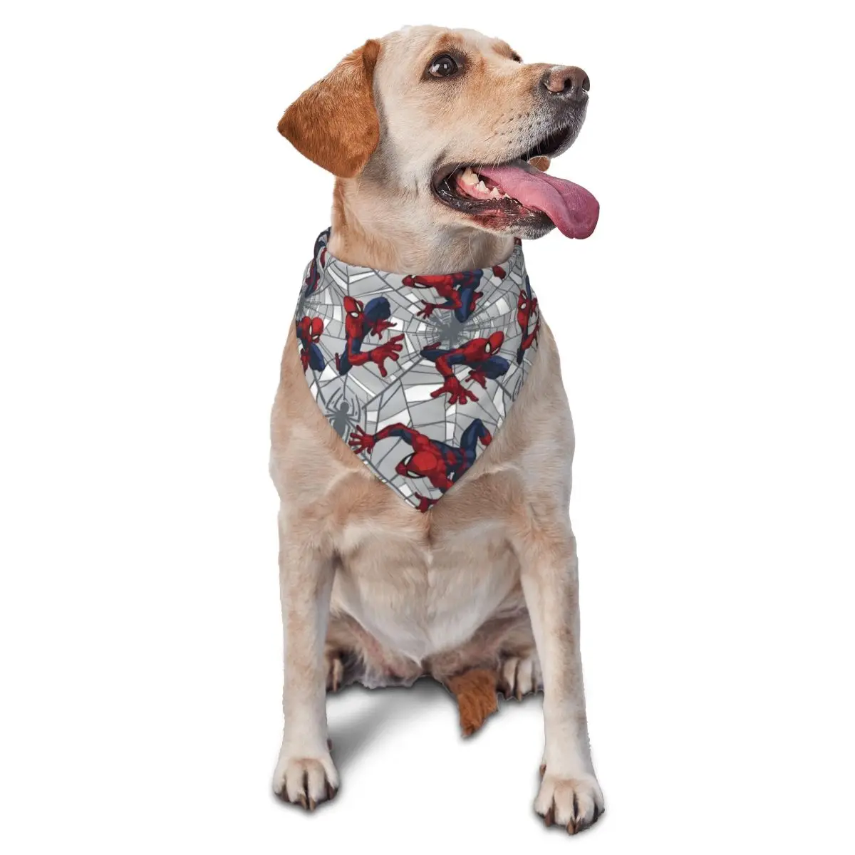 Baberos triangulares personalizados de Spider Man para mascotas, bufanda para perros y gatos, decoración para el cuello, Bandana de poliéster con dibujos de superhéroes para mascotas, accesorios para mascotas