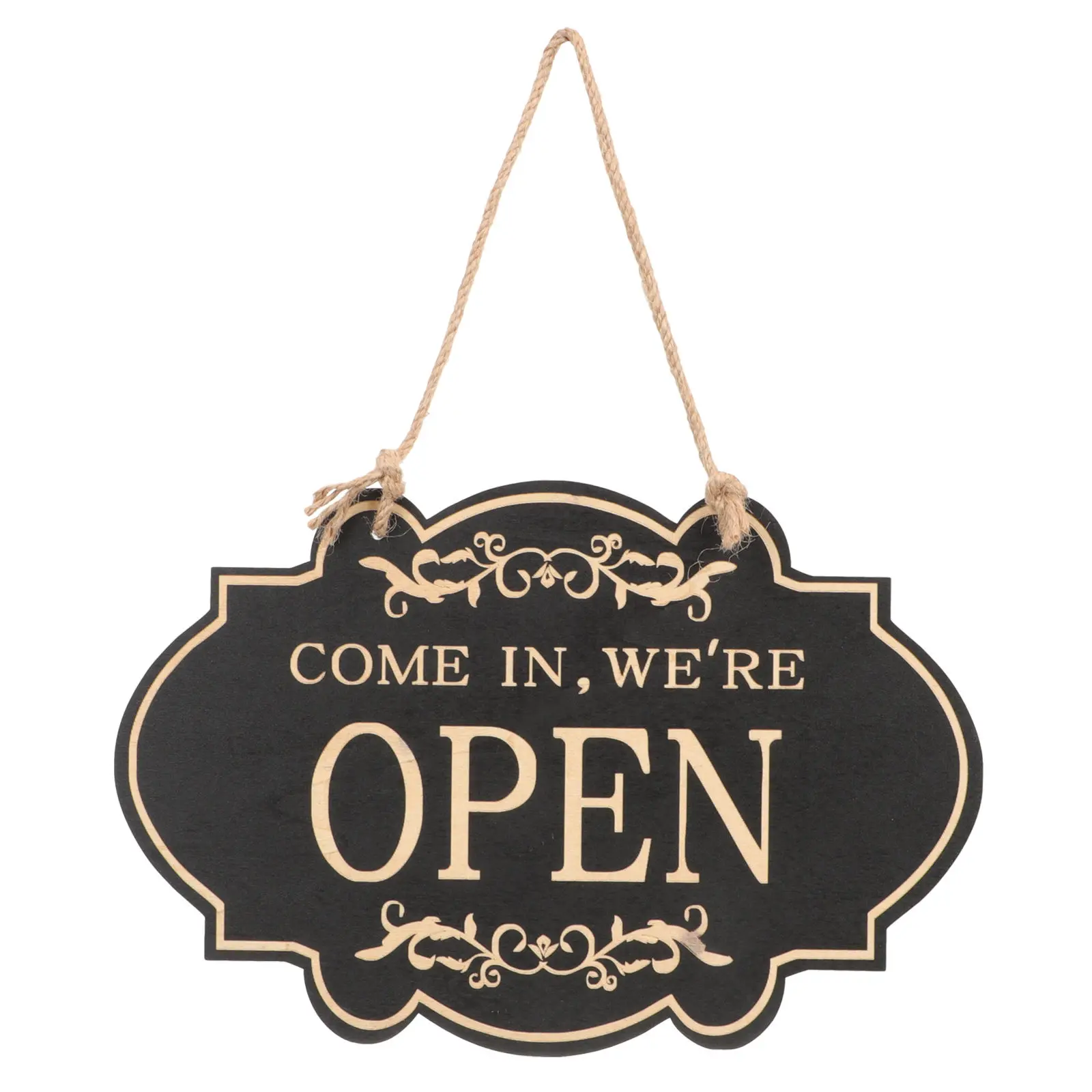 Decorative Wooden Door Sign Double-Sided Open Closed Hanging Pendant Multi-Function Store Status Display Retro Farmhouse Door