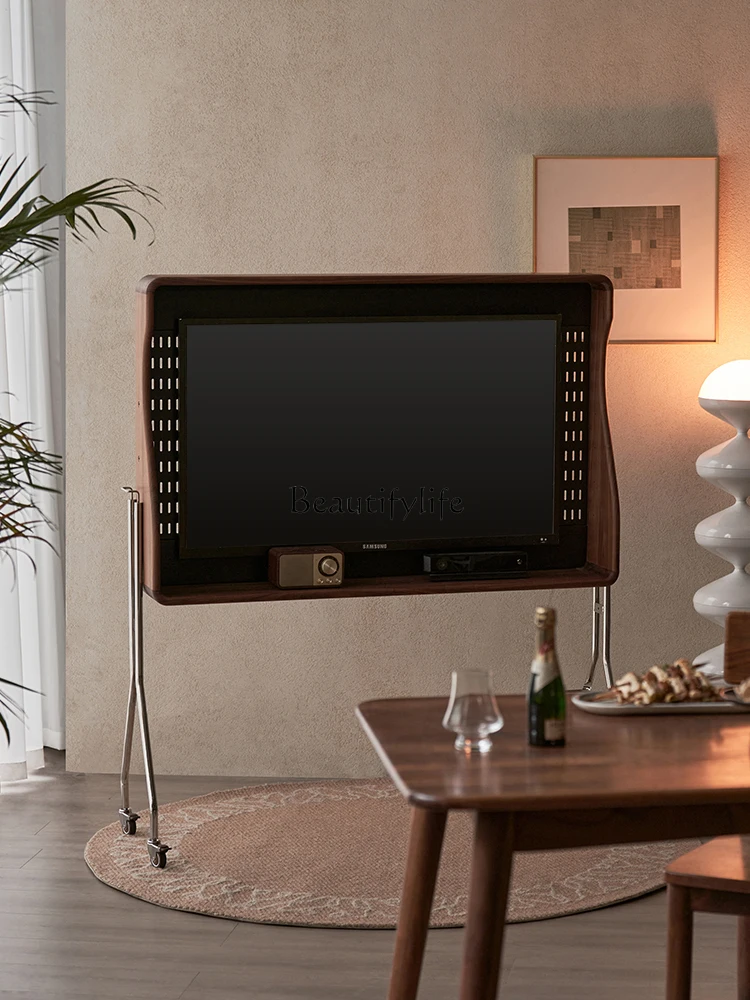 05-*Solid wood TV stand Living room removable TV stand storage