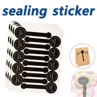50/100/200pcs Black Thank You Long Sealing Sticker Pudding Bottle Sticker, Baking Box Label Sticker, Baking, Handicraft Products