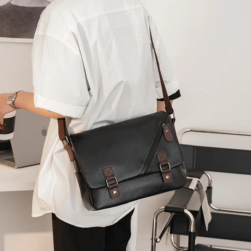 Mode Business Messenger Taschen Männer Umhängetaschen Leder Umhängetaschen Männer hohe Kapazität Multi-Pocket männliche Laptop-Tasche Schulranzen