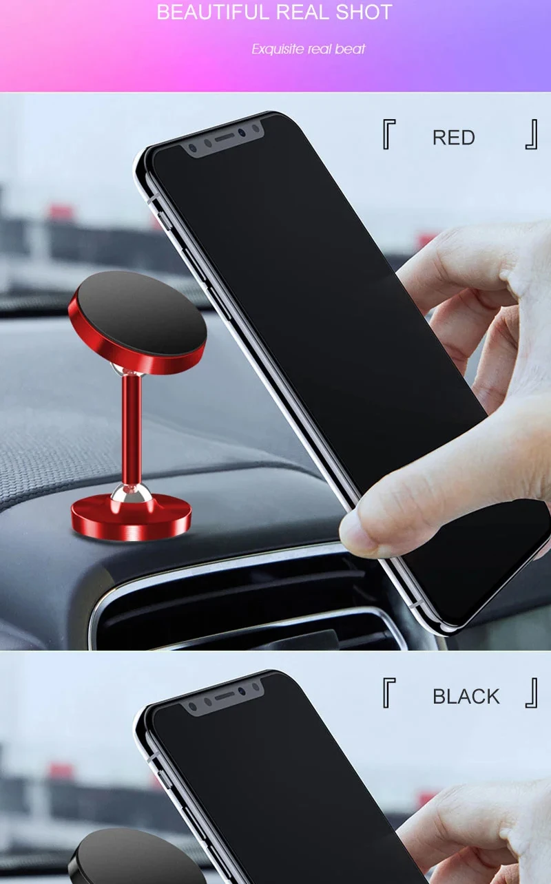 YANGGLOB ° Rotation Dual Axis Legierung magnetische Autohalterung Doppelkugel magnetischer Telefonhalter für jedes Modell Telefon – Detail 14