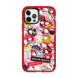 Sanrio Hello Kitty 50th Anniversary Sticker custodia per telefono custodia protettiva morbida verniciata All-Inclusive per iPhone 12 13 14 15 ProMax