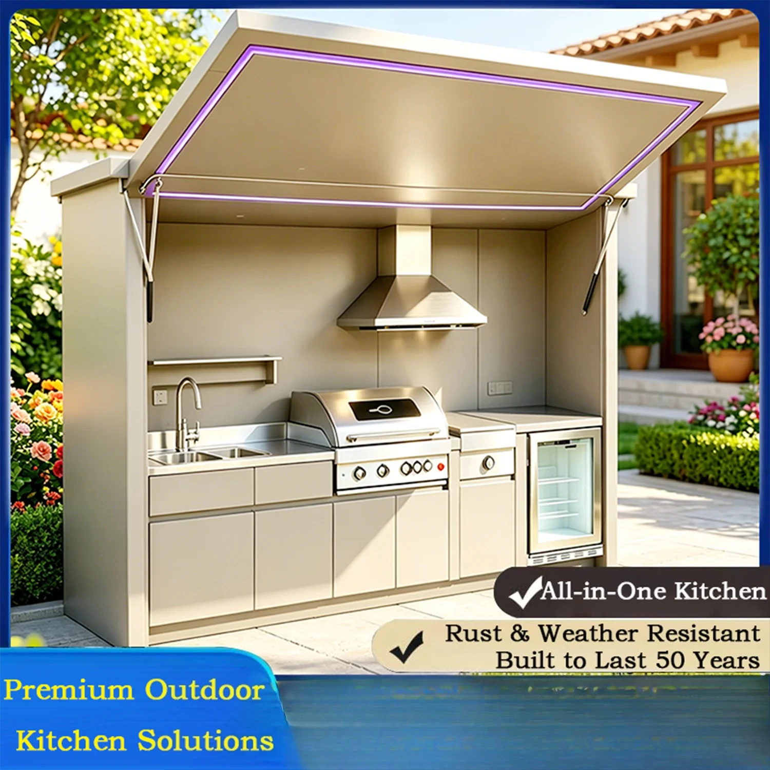 Premium Outdoor Kitchen Package With Full Non-Stick Cookware Set Durable Functional Design For All Outdoor Cooking Scenes