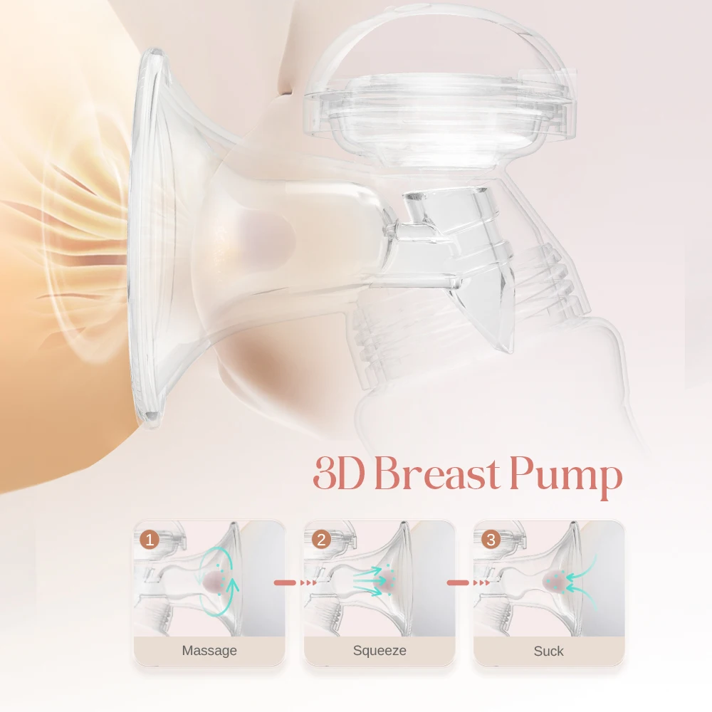 Natural Feeling 3D Pumping Breast Feeding Pumps Electric Feeding Milk Pump Rechargeable Double Breast Pumps