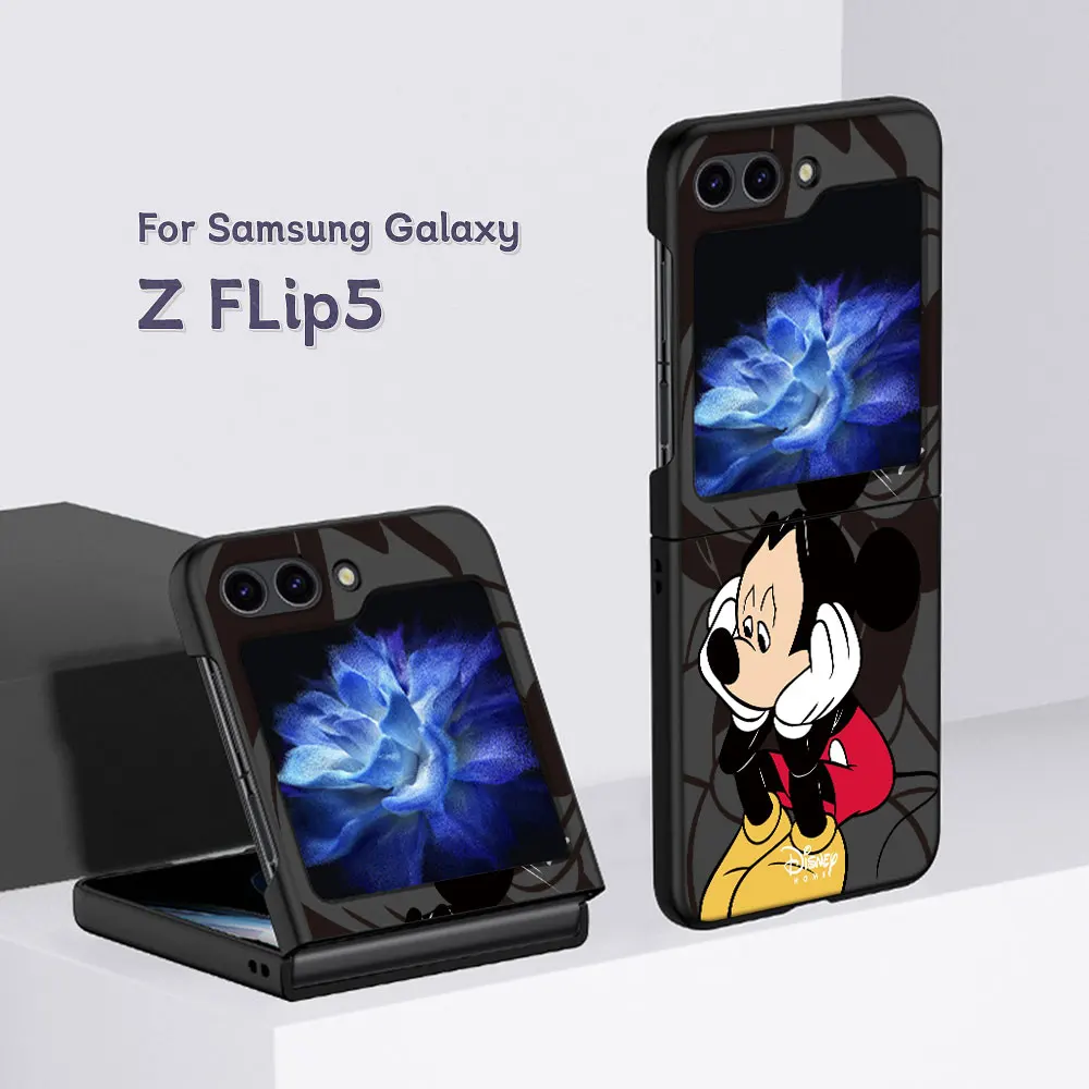 Mobile Phone Case for Samsung Galaxy Z Flip5 Black Cases Cover Z Flip 5 Hard PC Coque Zflip5 Funda Disney Mickey Wonderful House