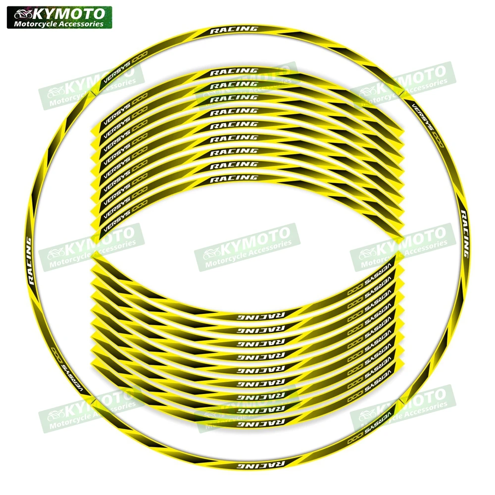 Nuevo para Kawasaki VERSYS 1000 VERSYS1000 motocicleta 17 pulgadas pegatinas para ruedas delanteras y traseras pegatinas reflectantes impermeables para llanta