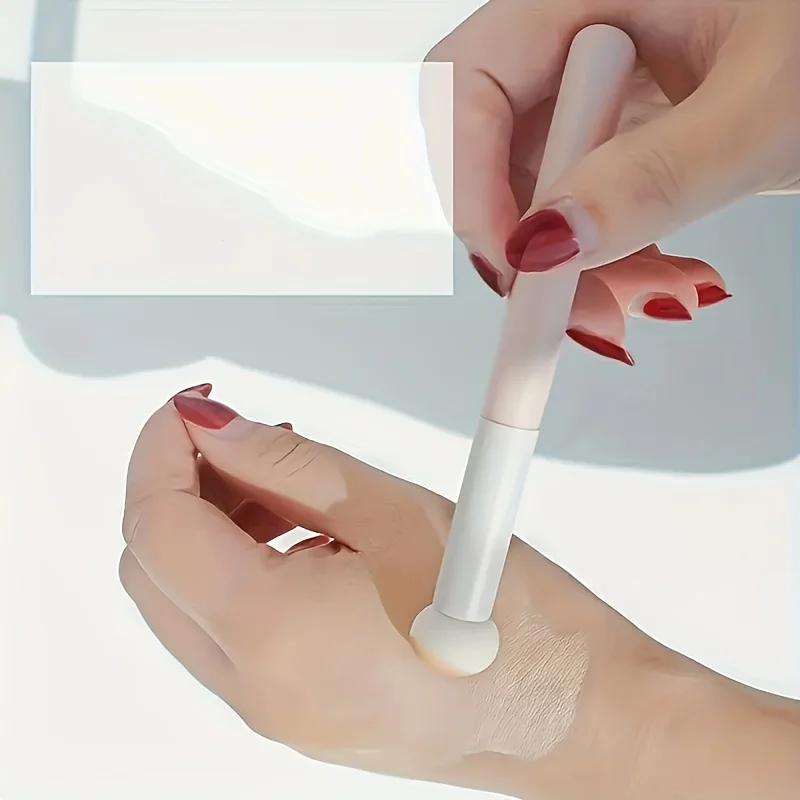 مجموعة إسفنجة مكياج برأس الفطر قطعة واحدة، مناسبة لجميع أنواع البشرة |   خلاط تجميل برأس مستدير ناعم باللونين الوردي والأبيض