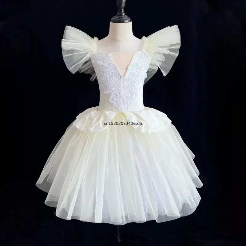 Children Professional Skirt For Girls Long Tutu Ballet Adulto Kid Swan Cosumes Princess Dance Dress Performance Clothing