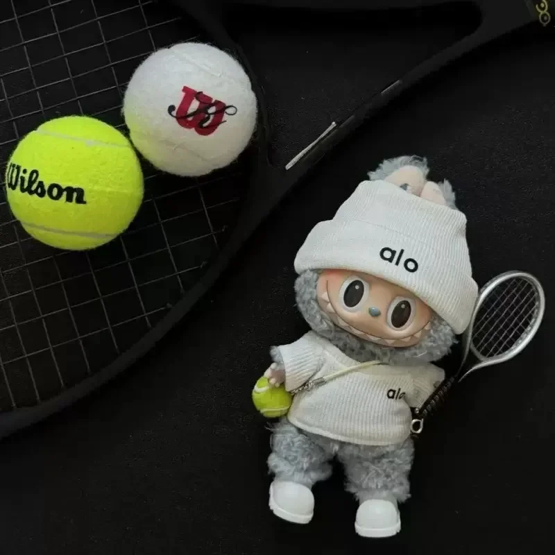 Per abbigliamento LABUBU bambola coniglio, accessori Alo con abbigliamento lavorato a maglia, set sportivo da tennis, maglione per collezionisti di giocattoli