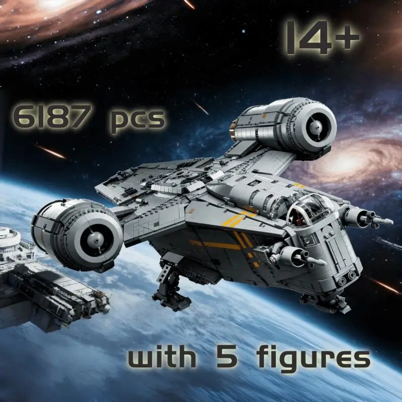 2026 En Stock 75331 Star Battle Large The Razor Crest Nave Icónica Mandaloriana 6187 Piezas Bloques de Construcción Para Adultos Regalos de Navidad