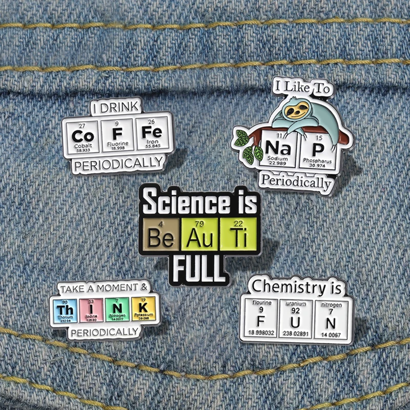 

Period of Elements Enamel Pins Custom Chemical Element Brooches Lapel Badges Science Jewelry Gift for Student Friends