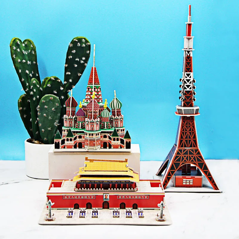 Children Toys DIY Paper House 3D Jigsaw Puzzle Tower Bridge London Manual Cognitive Model Educational Children  Educational Toys