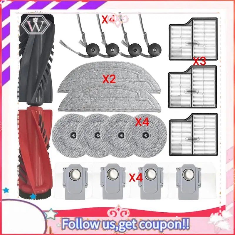 

A50F-для Roborock Saros 10/G30 Запчасти для пылесоса Основная боковая щетка HEPA-фильтры Накладки для швабры Мешки для пыли Комплект аксессуаров