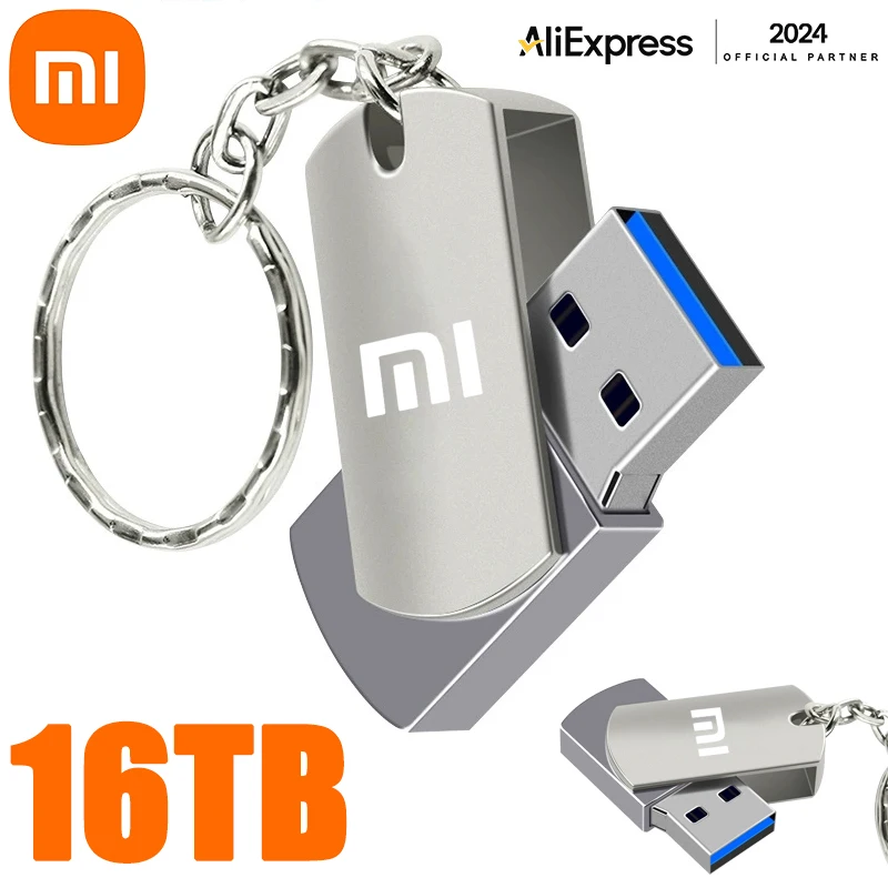 Mijia Xiaomi 16TB USB 3.0 Flash Drive 4TB Type-C U Disk High-Speed Pen Drive U Flash Drive Portable SSD 2TB for Laptop Computer