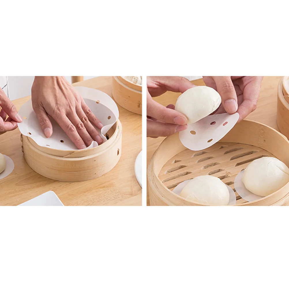 

500 Pcs Steamer Paper Multi-purpose Steaming Liners Papers Silicone Food Residue-free