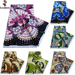 2025 Latest Design African Wax Fabric Good Real Wax Print Fabric Soft 100% Cotton Fashion Ankara Wax Pagne Super Party Dress