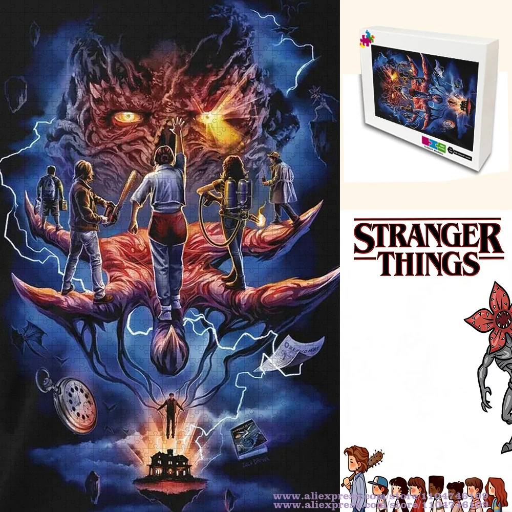 

Stranger Things Puzzle Jigsaw 108/200/300/500/1000/1500Pcs Intelligence Puzzles for Kids Home Decoration Unisex Puzzles Gifts