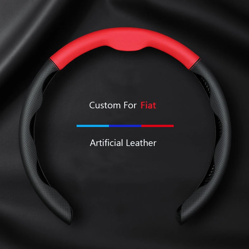 Car Steering Wheel Cover For Fiat  tipo 500 500c 500X Barchetta Croma Grand Punto Project Custom Leather Protector Auto Parts