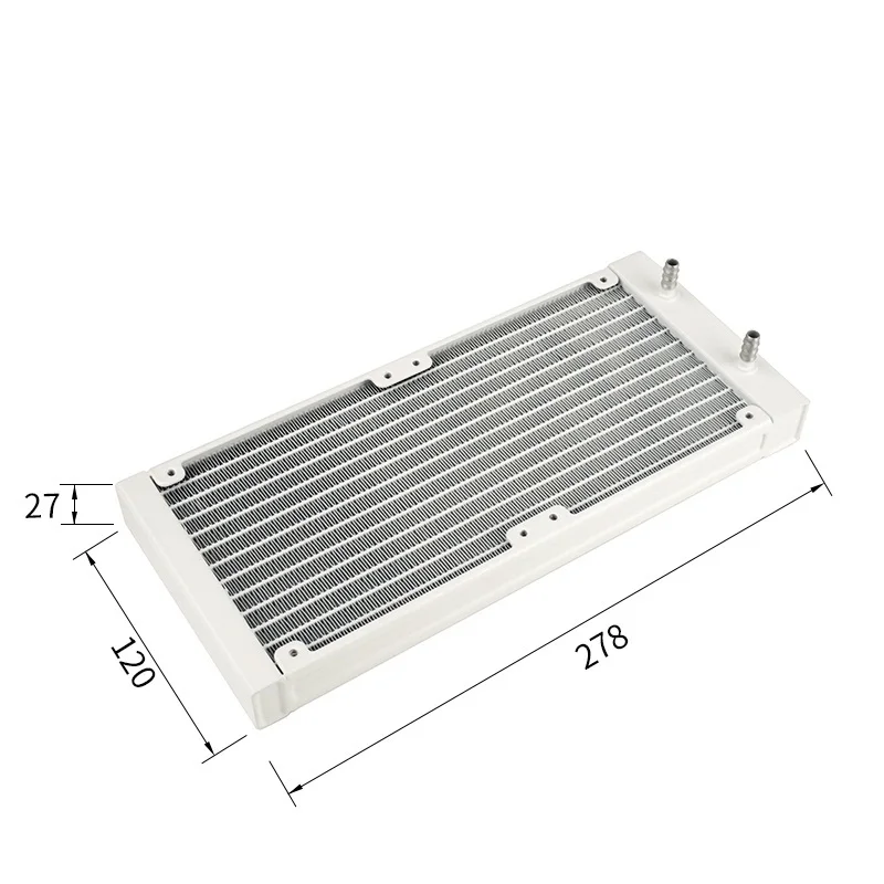 흰색 PC 수냉 라디에이터 120/240/360mm 알루미늄 라디에이터, G1/4 나사산으로 액체 냉각 방열