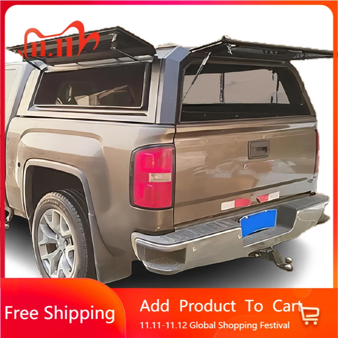 Lightweight Aluminum pickup camper canopy hardtop bed for great wall poer Changan Kaicene F70 Chevrolet Silverado jeep gladiator