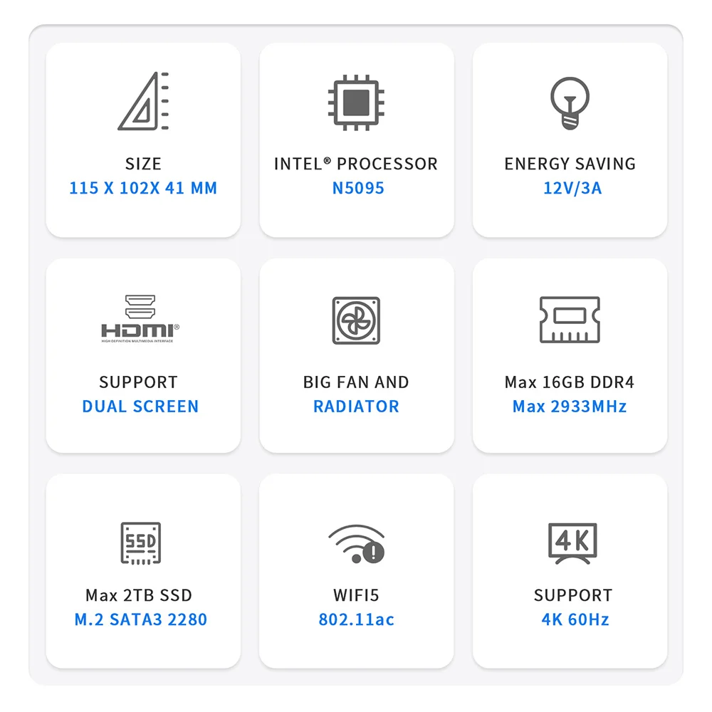 Beelink Mini S12 Pro/ Mini S13 Intel N100/ N150 12G/16G 500G Mini S N5095 8G 128G S12 N5095 8G 256G Mini PC Computer Office